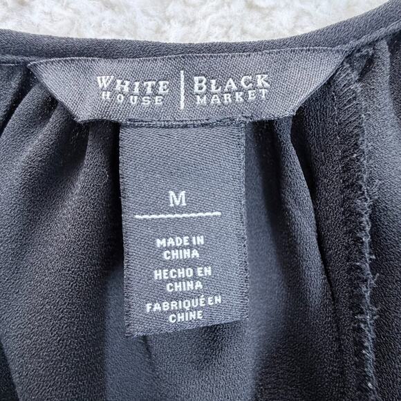 White House Black Market Off The Shoulder Blouse 1/4 Sleeve Relaxed Fit Medium - Picture 6 of 10